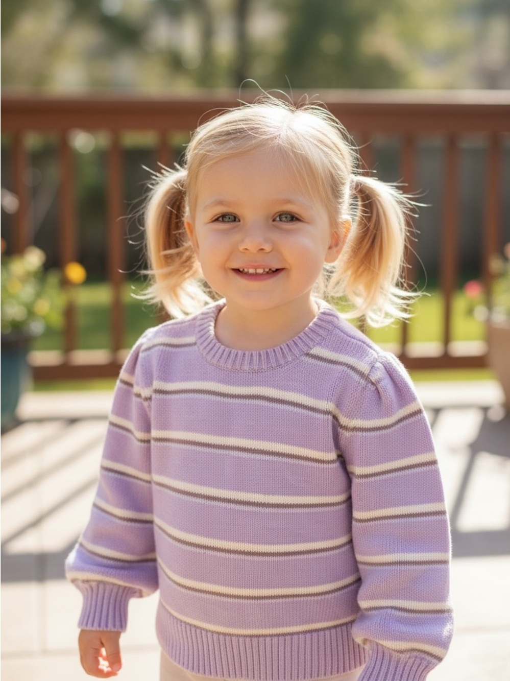 Baby Gap Toddler Girls Lavender Pink Metallic Stripe Sweater Size 2T